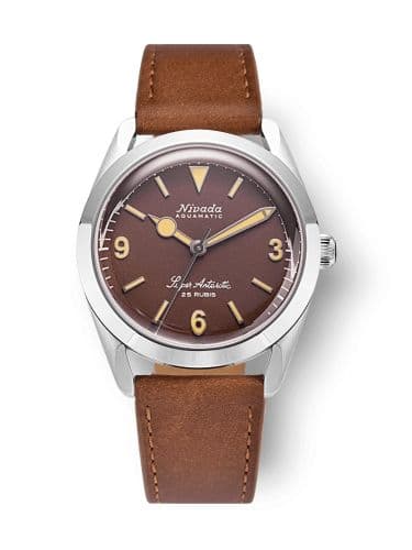 Nivada Grenchen Super Antarctic 3.6.9. Brown - Beige Luminous / Stainless Steel / Brown