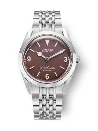 Nivada Grenchen Super Antarctic 3.6.9. Brown - White Luminous / Stainless Steel / Beads of Rice