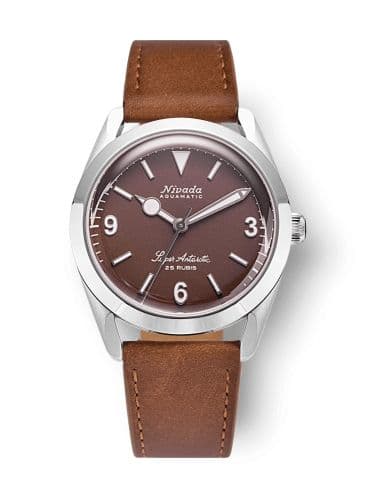 Nivada Grenchen Super Antarctic 3.6.9. Brown - White Luminous / Stainless Steel / Brown