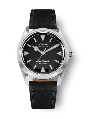 Nivada Grenchen Super Antarctic Black - Green Luminova / Stainless Steel / Black