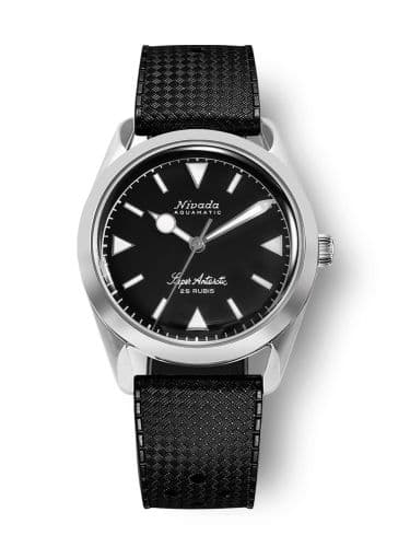 Nivada Grenchen Super Antarctic Black - White Luminova / Stainless Steel / Tropic