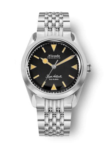 Nivada Grenchen Super Antarctic Black - Yellow Luminova / Stainless Steel / Beads of Rice