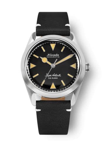 Nivada Grenchen Super Antarctic Black - Yellow Luminova / Stainless Steel / Black - White