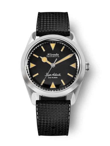 Nivada Grenchen Super Antarctic Black - Yellow Luminova / Stainless Steel / Tropic