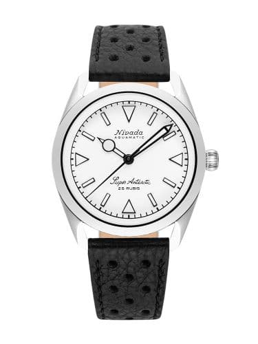 Nivada Grenchen Super Antarctic White / Stainless Steel / Black Racing