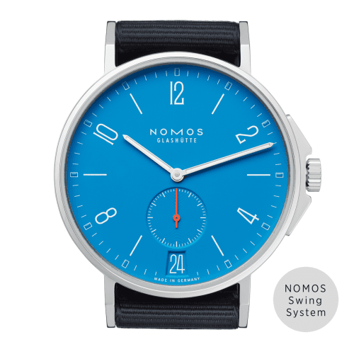 Nomos Glashütte Ahoi Datum Signal Blue
