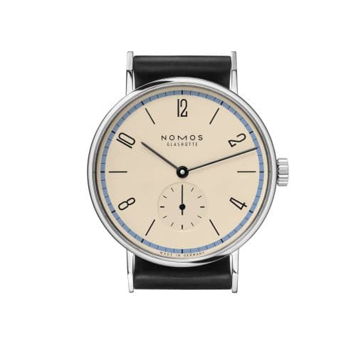 Nomos Glashütte Tangente 35 A Century of Bauhaus Blue