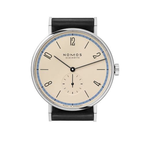 Nomos Glashütte Tangente 38 A Century of Bauhaus Blue
