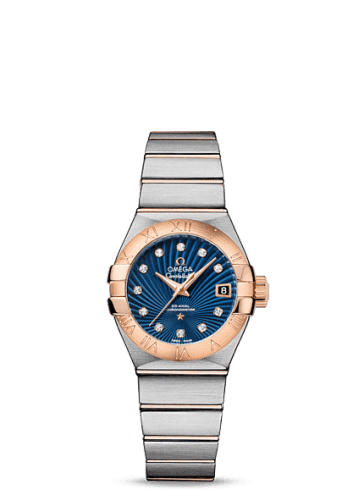 Omega Constellation Co-Axial 27 Brushed Stainless Steel / Red Gold / Blue Supernova