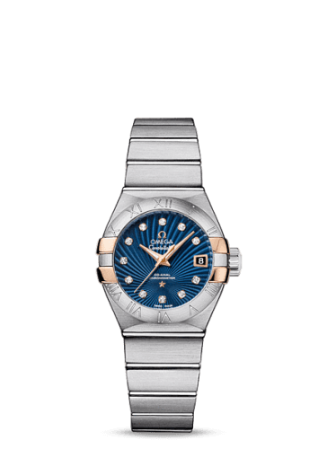 Omega Constellation Co-Axial 27 Brushed Stainless Steel / Red Gold Claws / Blue Supernova