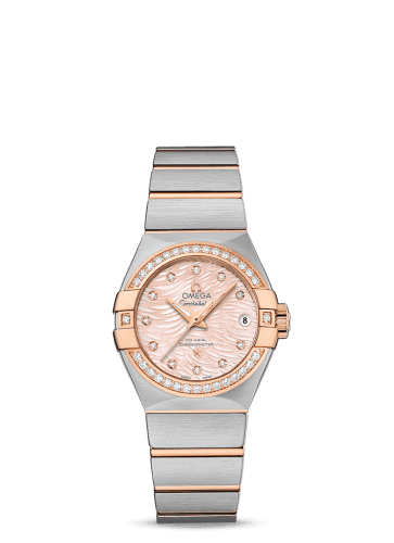 Omega Constellation Co-Axial 27 Brushed Stainless Steel / Red Gold / Diamond / Pink MOP