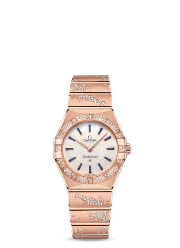 Omega Constellation Manhattan 28 Quartz Sedna Gold / MOP - Sapphire / Diamond