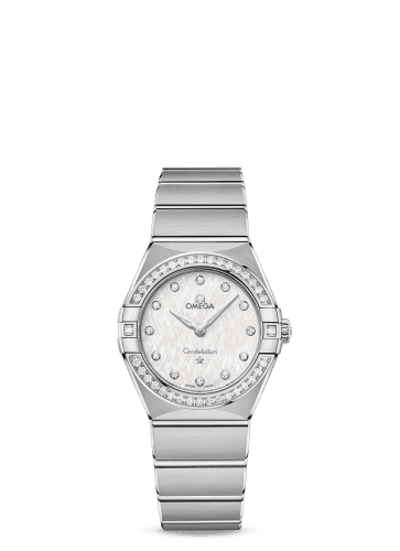 Omega Constellation Manhattan 28 Quartz Stainless Steel / Silver Silk-Diamond / Diamond