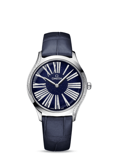 Omega De Ville Trésor 36 Canopus Gold / Aventurine Roman / Alligator