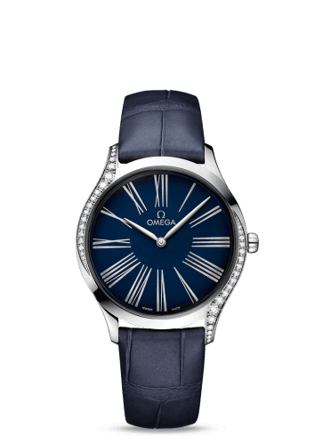 Omega De Ville Trésor 36 Stainless Steel / Blue - Roman / Alligator