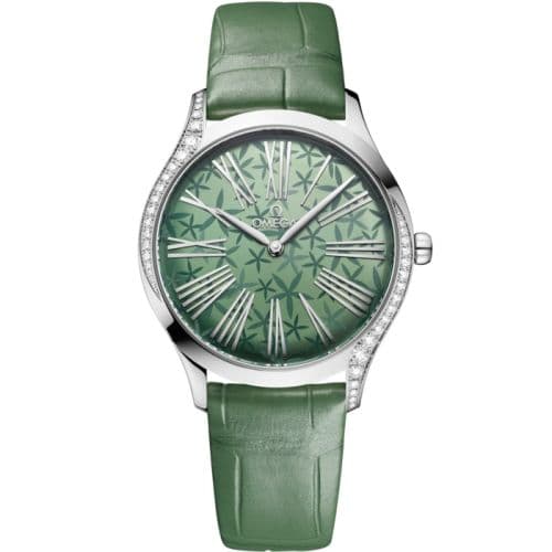 Omega De Ville Trésor 36 Stainless Steel / Green - Jasmine / Alligator