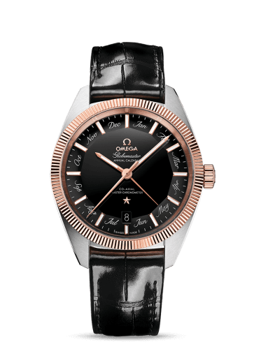 Omega Globemaster Annual Calendar Stainless Steel / Sedna Gold / Black