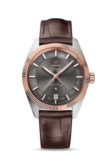 Omega Globemaster Annual Calendar Stainless Steel / Sedna Gold / Grey
