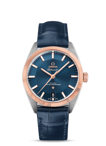 Omega Globemaster Stainless Steel / Sedna Gold / Blue / Alligator