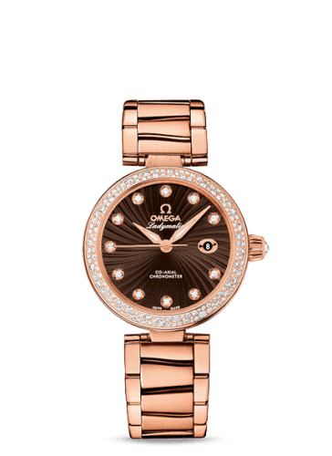 Omega LadyMatic Co-Axial 34 Red Gold / Diamond / Brown / Bracelet