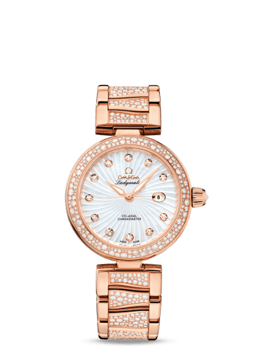 Omega LadyMatic Co-Axial 34 Red Gold / Diamond / MOP / Diamond Bracelet