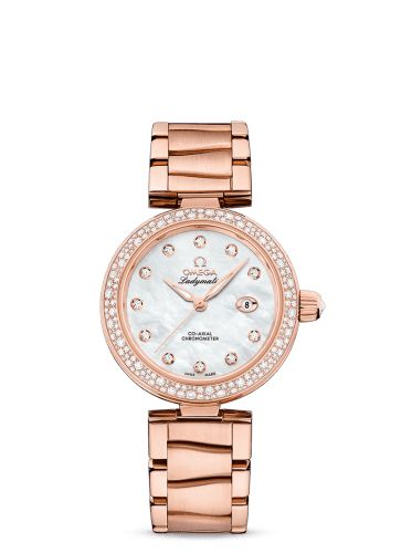 Omega LadyMatic Co-Axial 34 Sedna Gold / Diamond / MOP / Bracelet