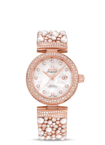 Omega LadyMatic Co-Axial 34 Sedna Gold / Pearls and Diamonds