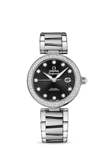 Omega LadyMatic Co-Axial 34 Stainless Steel Diamond / Black / Bracelet