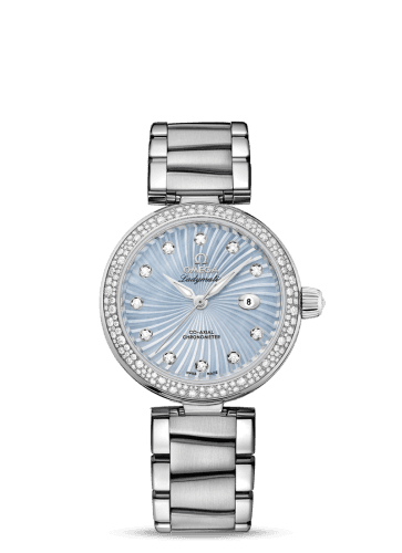 Omega LadyMatic Co-Axial 34 Stainless Steel / Diamond / Blue MOP / Bracelet