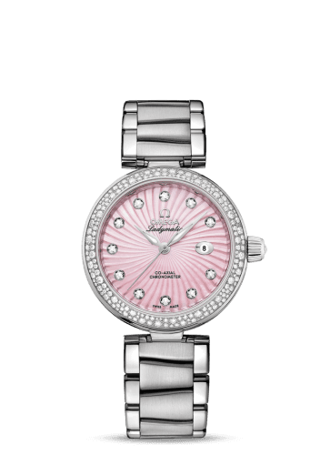 Omega LadyMatic Co-Axial 34 Stainless Steel / Diamond / Pink MOP / Bracelet