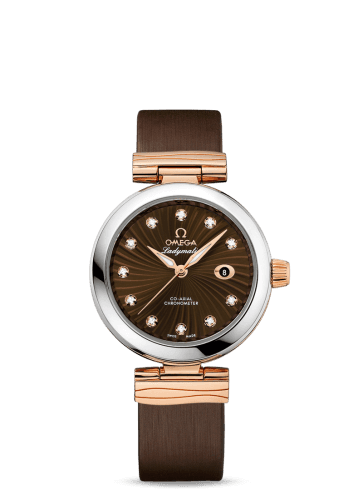 Omega LadyMatic Co-Axial 34 Stainless Steel / Red Gold / Brown