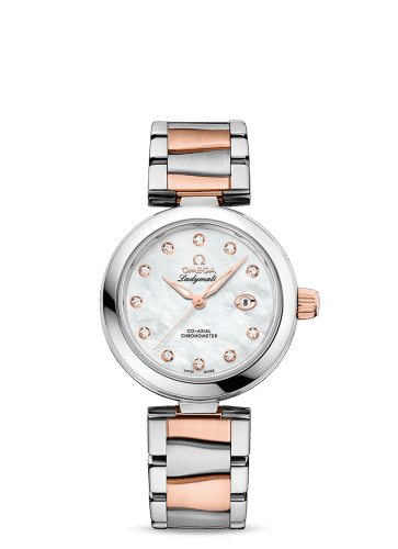 Omega LadyMatic Co-Axial 34 Stainless Steel / Sedna Gold / MOP / Bracelet