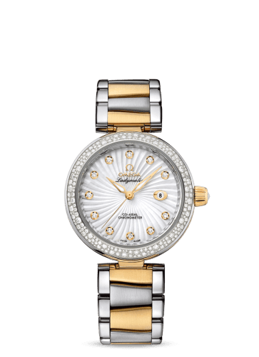 Omega LadyMatic Co-Axial 34 Stainless Steel / Yellow Gold / Diamond / MOP / Bracelet