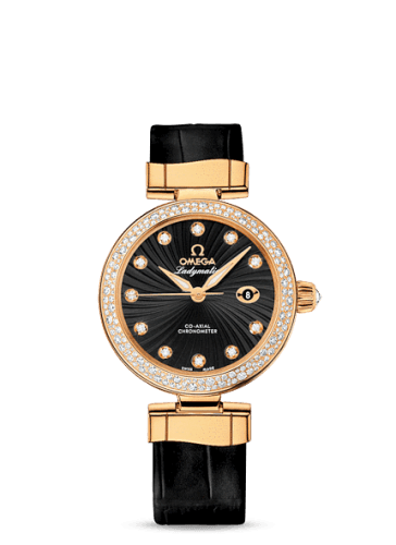Omega LadyMatic Co-Axial 34 Yellow Gold / Diamond / Black