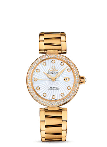 Omega LadyMatic Co-Axial 34 Yellow Gold / Diamond / MOP / Bracelet