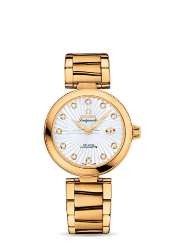 Omega Ladymatic Co-Axial 34 Yellow Gold / MOP / Bracelet