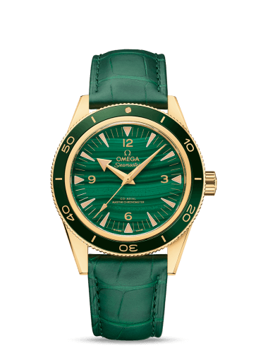 Omega Seamaster 300 Co-Axial Master Chronometer Yellow Gold / Malachite