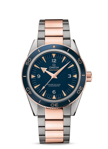Omega Seamaster 300 Master Co-Axial Titanium / Sedna Gold / Blue / Bracelet