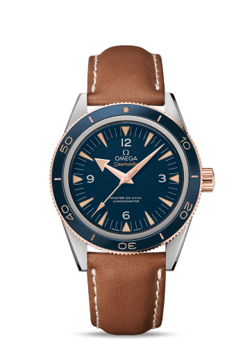 Omega Seamaster 300 Master Co-Axial Titanium / Sedna Gold / Blue / Strap