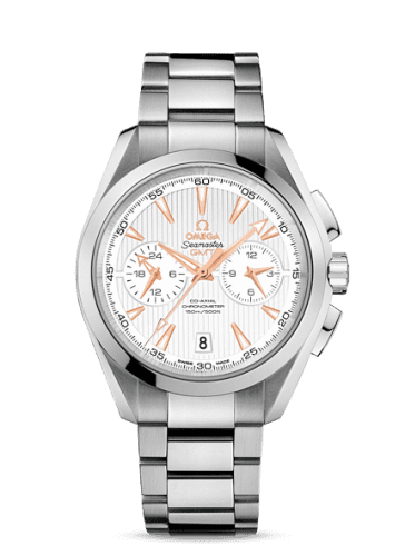 Omega Seamaster Aqua Terra 150M Co-Axial 43 GMT Chronograph Stainless Steel / Silver / Bracelet