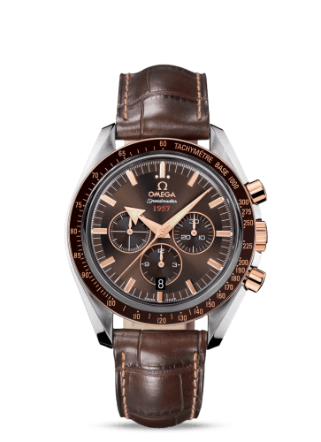 Omega Speedmaster Broad Arrow 1957 Stainless Steel / Red Gold / Brown