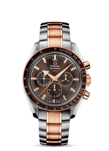 Omega Speedmaster Broad Arrow 1957 Stainless Steel / Red Gold / Brown / Bracelet