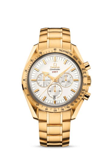 Omega Speedmaster Broad Arrow 1957 Yellow Gold / Silver / Bracelet