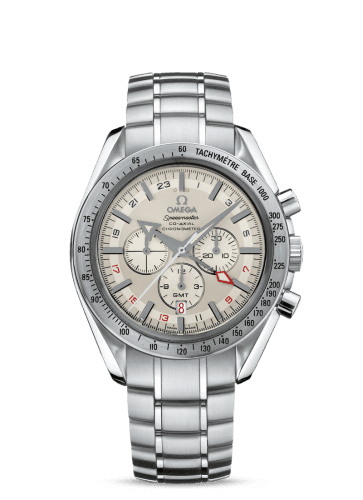 Omega Speedmaster Broad Arrow Co-Axial GMT Stainless Steel / White / Bracelet