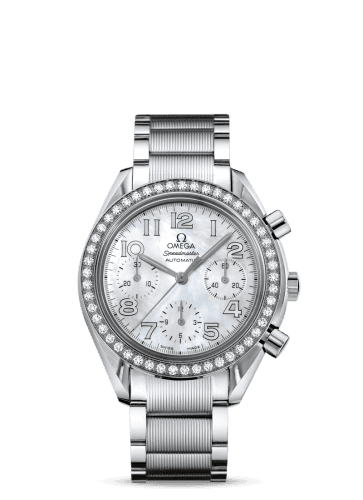 Omega Speedmaster Reduced Ladies Stainless Steel / Diamond / MOP-Silver / Bracelet