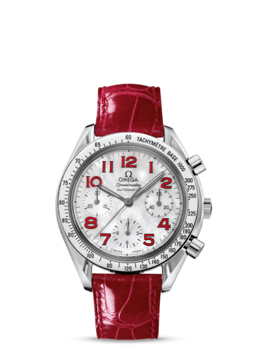 Omega Speedmaster Reduced Ladies Stainless Steel / MOP / Red