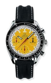 Omega Speedmaster Reduced Stainless Steel / Yellow / Strap / Schumacher