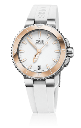 Oris Aquis Date 36 Stainless Steel / White / Rubber