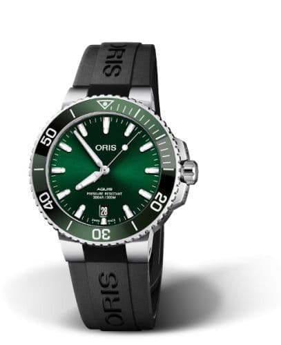 Oris Aquis Date 39.5 Stainless Steel / Green / Rubber