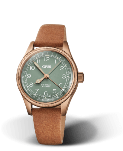 Oris Big Crown Pointer Date 36 Bronze / Green / Strap